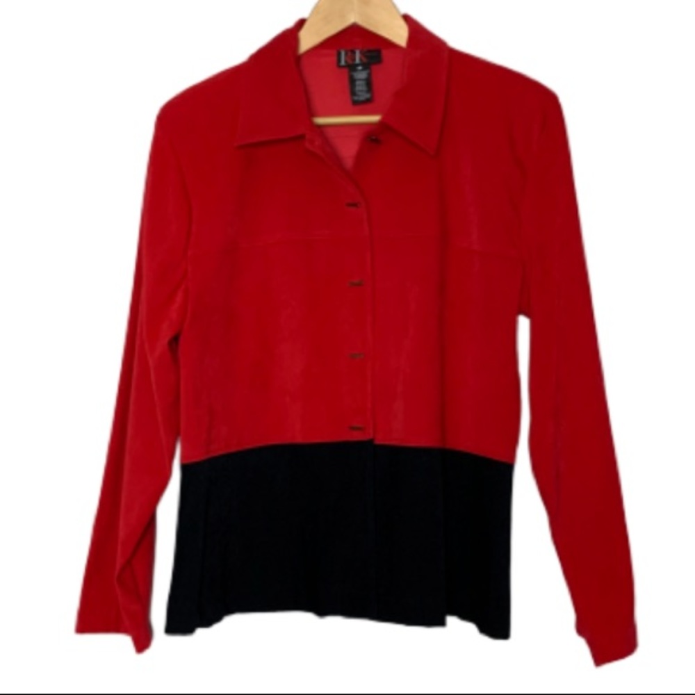 RK Originals vtg velvet blazer red black EUC 14